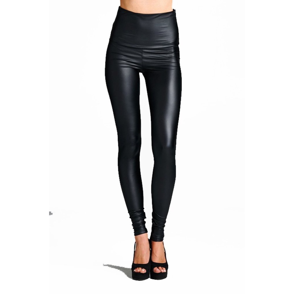 Sammie High Waist Legging Black Solid Polyester